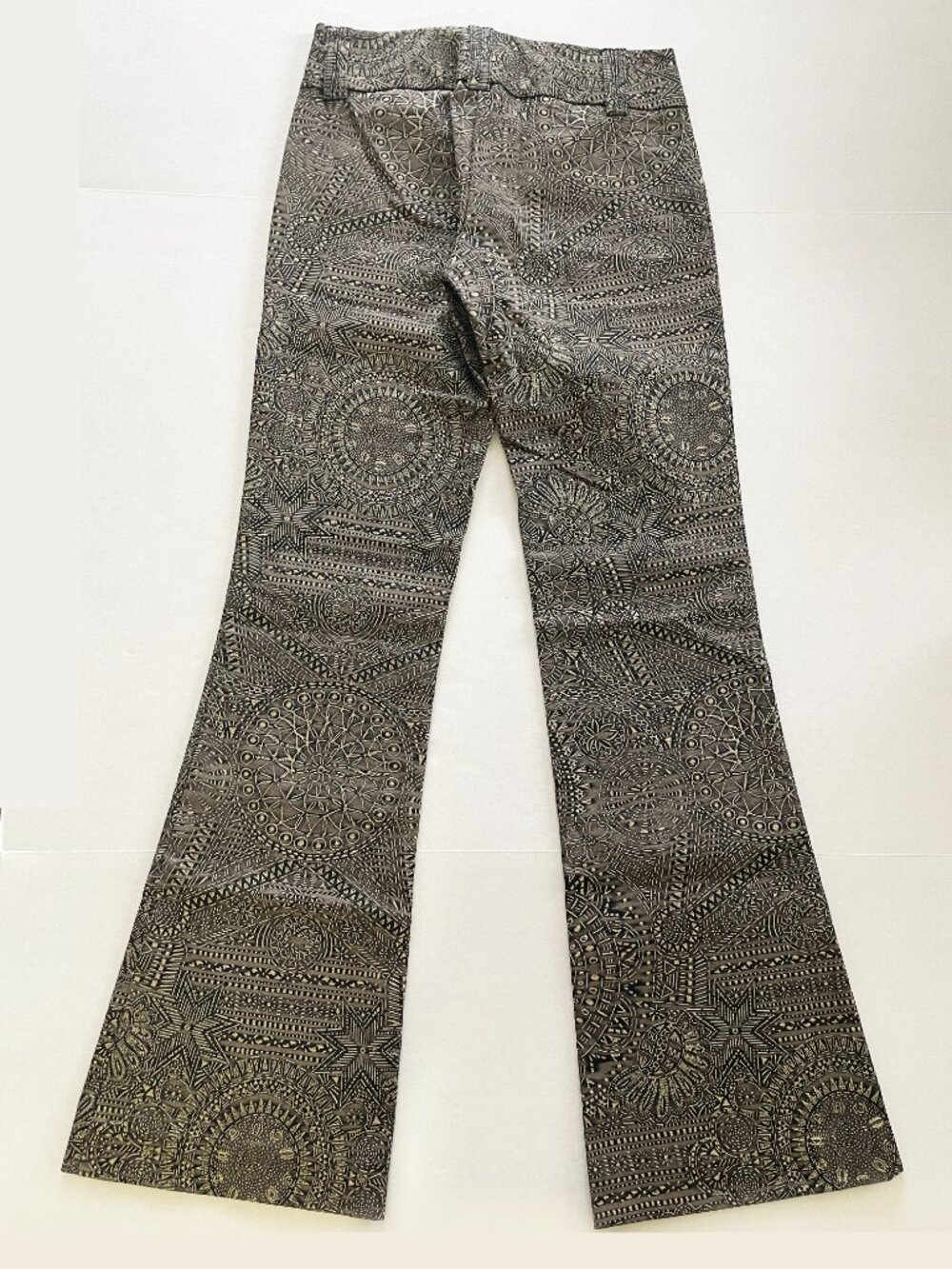 Cache Vintage Textured Gold Embossed Brown Luxe Women's Pants | Size 0 | EUC - Picture 8 of 11